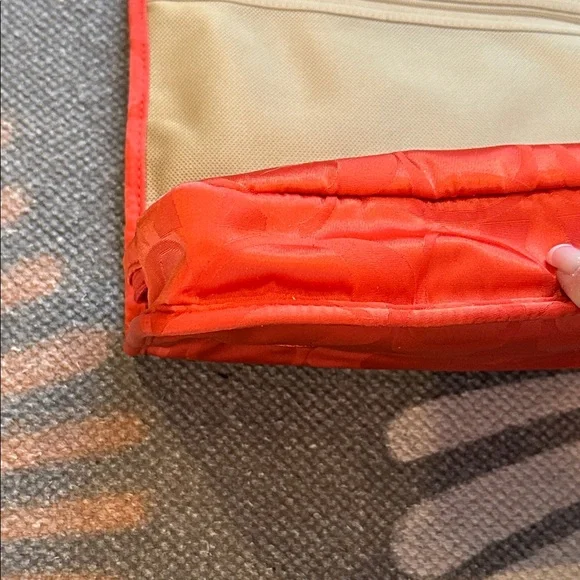 COACH ORANGE HANGING TOILETRY/COSMETICS BAG - Picture 7 of 13